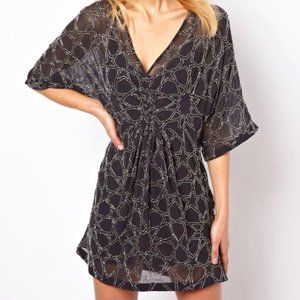 Needle & Thread Silk Hand Embellished Star Design Mini Dress "Arizuma Dr…